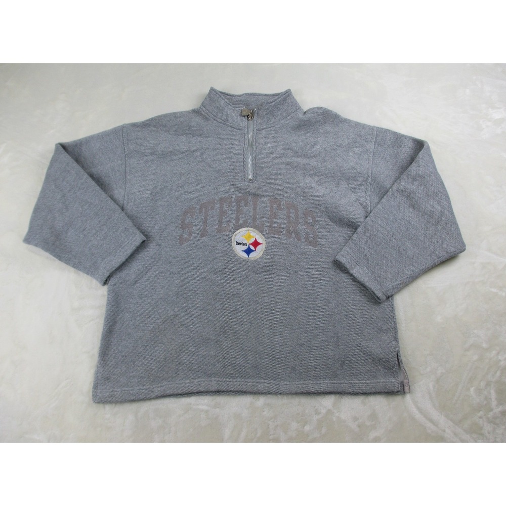 VINTAGE Pittsburgh Steelers Sweater Womens Large Gray Pro Player NFL Football* - Picture 1 of 12